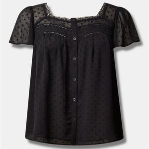 TORRID | Chiffon Clip Dot Button-Front Blouse